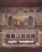 Francesco del Castagno Last supper and above resurrection oil painting artist